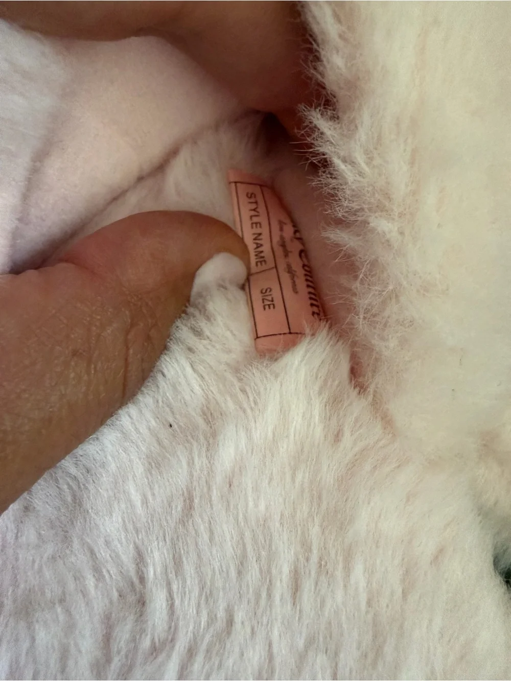 Juicy Couture Pink Faux-Fur Bow Slide Slippers